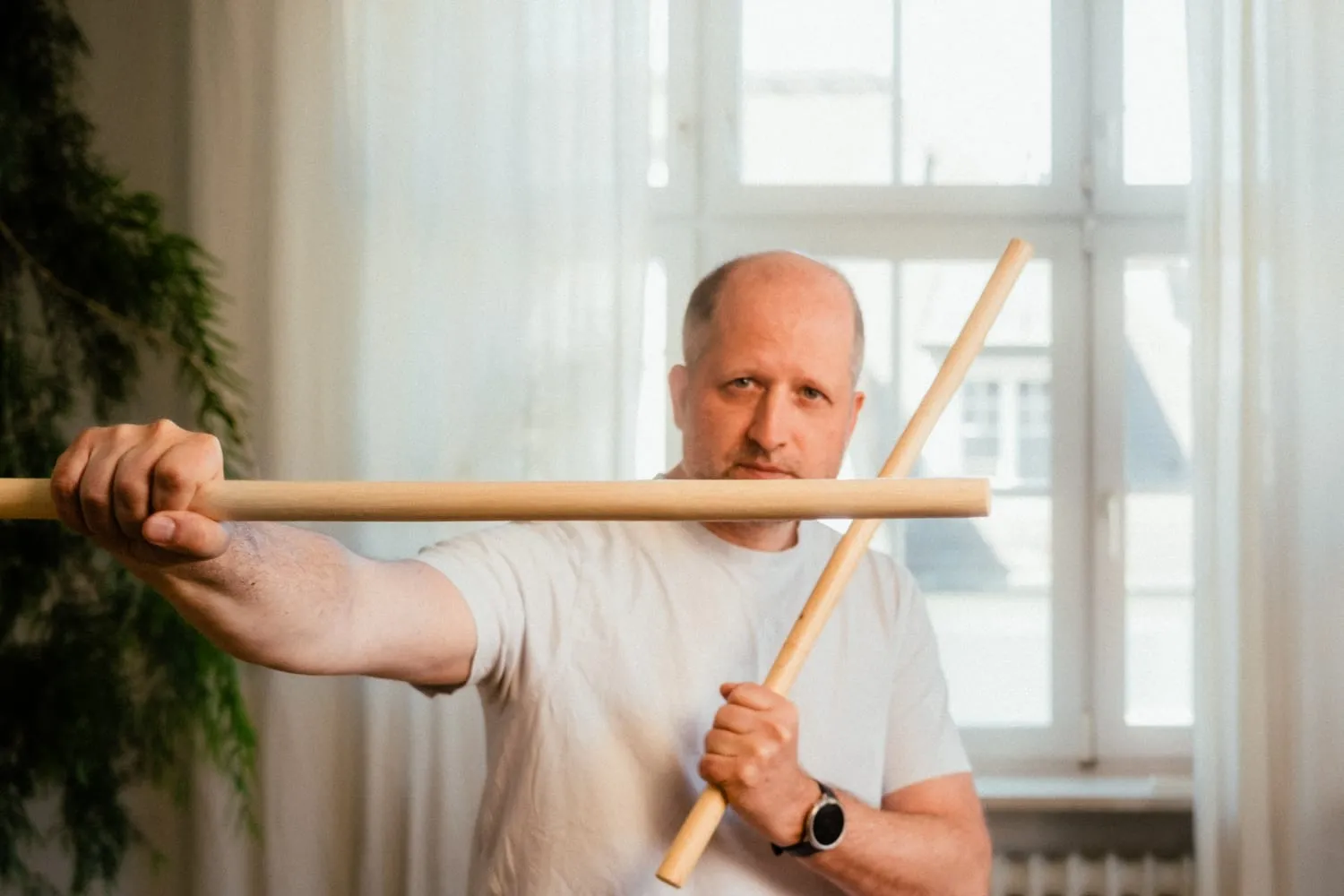 Partnerübung im inneren Kung Fu — Anwendung aus Wuzu Quan im Dojo München